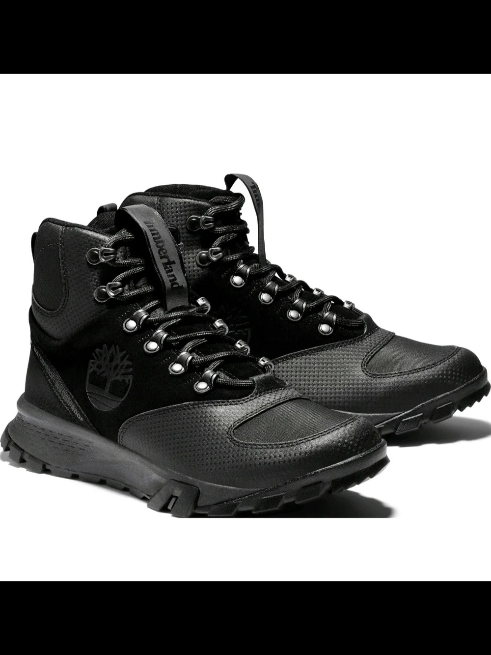 Timberland Mens Garrison Trail Mid Waterproof Hiking Boots Black Suede